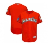 Men's Miami Marlins Customized Majestic Orange 2018 Spring Training Flex Base Team Jersey