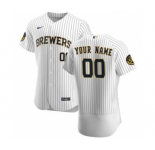 Men's Milwaukee Brewers Custom White Home 2020 Authentic Player Baseball Jersey