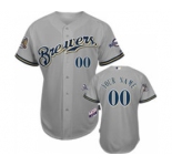 Milwaukee Brewers Customized grey Jerseys