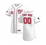 Men's Washington Nationals 2020 Home Custom Flexbase Patch Jersey - White