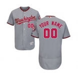 Men's Washington Nationals Customized Road Gray Flex Base Custom Baseball Baseball Jersey