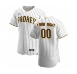 Men's San Diego Padres 2020 Home Custom Flexbase Jersey - White Brown