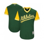Men's Oakland Athletics Customized Green 2017 Little League World Series Players Weekend Jersey