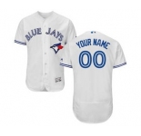 Men's Toronto Blue Jays Customized Home White Flex Base Custom Baseball Baseball Jersey