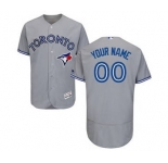 Men's Toronto Blue Jays Customized Road Gray Flex Base Custom Baseball Baseball Jersey