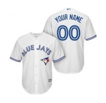 Men's Toronto Blue Jays Customized White Cool Base Custom Baseball Baseball Jersey
