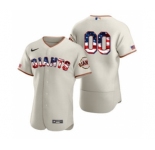 Men's San Francisco Giants Custom Cream Fluttering USA Flag Limited Edition Authentic Baseball Jersey