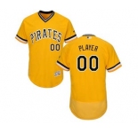 Men's Pittsburgh Pirates Customized Alternate Gold Flex Base Custom Baseball Baseball Jersey