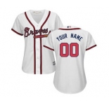 Women's Atlanta Braves Customized White Home Cool Base Custom Jersey