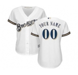 Women's Milwaukee Brewers Customized White Home Cool Base Custom Jersey
