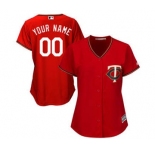 Women's Minnesota Twins Customized Scarlet Cool Base Alternate Jersey