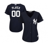 Women's New York Yankees Customized Navy Cool Base Alternate Jersey