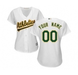 Women's Oakland Athletics Customized White Home Cool Base Custom Jersey