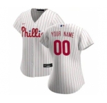 Women's Philadelphia Phillies 2020 Home Replica Custom Jersey - White Scarlet