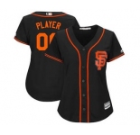 Women's San Francisco Giants Customized Black Alternate Cool Base Custom Jersey