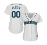 Women's Seattle Mariners Customized White Home Cool Base Custom Jersey