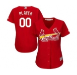 Women's St. Louis Cardinals Customized Scarlet Cool Base Alternate Jersey