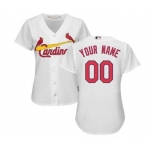 Women's St. Louis Cardinals Customized White Home Cool Base Custom Jersey