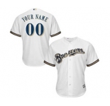 Youth Milwaukee Brewers White Custom Cool Base Baseball Baseball Jersey
