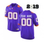 Men's Clemson Tigers Custom Name Number 2019 Patch Football Jersey Purple