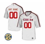 Men's Texas A&M Aggies Custom Name Number White Jersey NCAA 19-20
