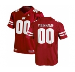 Men's Wisconsin Badgers Custom Name Number NCAA Football Jersey Red
