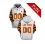 Men's Cincinnati Bengals Active Player Custom 2021 White Orange Pullover Football Hoodie