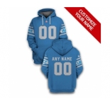 Men's Detroit Lions Active Player Custom 2021 Blue Pullover Football Hoodie
