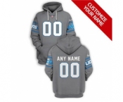 Men's Detroit Lions Active Player Custom 2021 Grey Pullover Football Hoodie 2