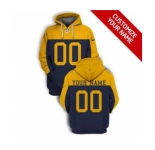 Men's Green Bay Packers Active Player Custom 2021 Navy Yellow Pullover Football Hoodie