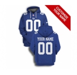 Men's New York Giants Active Player Custom 2021 Blue Pullover Football Hoodie