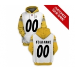 Men's Pittsburgh Steelers Active Player Custom 2021 White Pullover Football Hoodie 2
