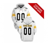 Men's Pittsburgh Steelers Active Player Custom 2021 White Pullover Football Hoodie