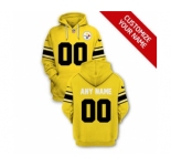 Men's Pittsburgh Steelers Active Player Custom 2021 Yellow Pullover Football Hoodie