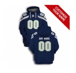 Men's Seattle Seahawks Active Player Custom 2021 Navy Pullover Football Hoodie