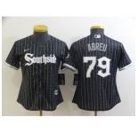 Women's Nike Chicago White Sox #79 Jose Abreu Black Gray Alternate Flex Base Jersey