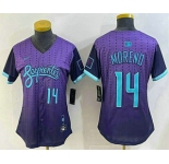 Women's Arizona Diamondbacks #14 Gabriel Moreno Number Purple 2025 City Connect Limited Jersey