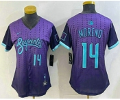 Women's Arizona Diamondbacks #14 Gabriel Moreno Number Purple 2025 City Connect Limited Jersey