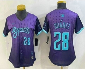 Women's Arizona Diamondbacks #28 Eugenio Suarez Number Purple 2025 City Connect Limited Jersey