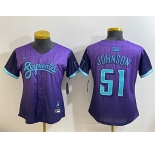 Women's Arizona Diamondbacks #51 Randy Johnson Purple 2025 City Connect Limited Stitched Baseball Jersey