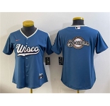 Women's Milwaukee Brewers Team Big Logo Mineral Blue 2026 City Connect Stadium Stitched Jersey