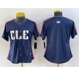 Women's Cleveland Guardians Blank Navy 2024 City Connect Limited Stitched Jersey