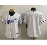 Women's Kansas City Royals Blank White Cool Base Stitched Jersey
