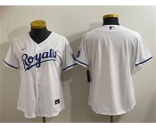 Women's Kansas City Royals Blank White Cool Base Stitched Jersey