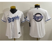 Women's Kansas City Royals Team Big Logo White Cool Base Stitched Jersey