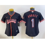 Women's San Francisco Giants #1 Luis Arraez Black 2026 Alternate Stadium Stitched Baseball Jersey