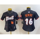 Women's San Francisco Giants #16 Rafael Devers Anthracite 2025 City Connect Limited Stitched Baseball Jersey