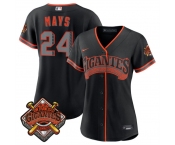 Women's San Francisco Giants #24 Willie Mays Black 2026 Alternate Stadium Stitched Baseball Jersey