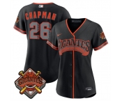 Women's San Francisco Giants #26 Matt Chapman Black 2026 Alternate Stadium Stitched Baseball Jersey