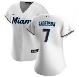 Women Miami Marlins 7 Tim Anderson White Cool Base Stitched Baseball Jersey